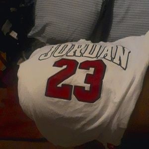 A white 23 Jordans short